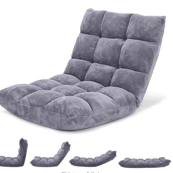 edx 14-Angle Fold Floor Chair, Padded Folding Gaming Sofa Chair with Back Support for Living Room Bedroom
