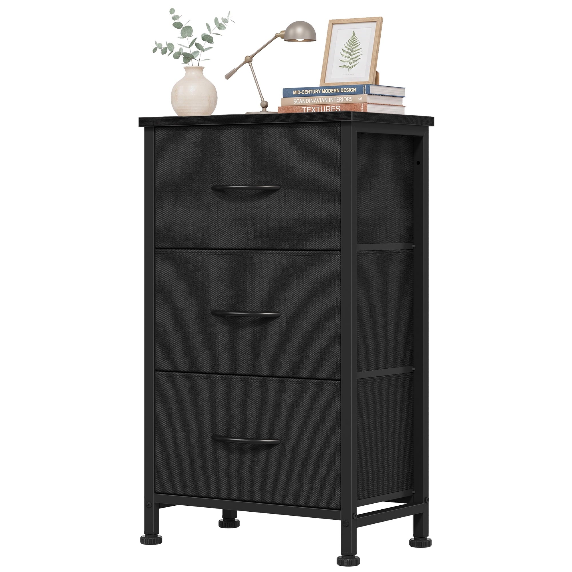 edx 3 Fabric Drawer Dresser, Vertical Storage Organizer with Removable Fabric Drawers, for Living Room, Bedroom, Entryway