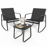 edx 3-Piece Textilene Outdoor Patio Set, Coffee Table & 2 Rocking Chairs