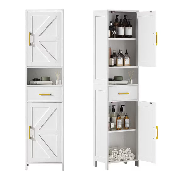 edx 67Inch Bathroom Vanity Cabinet Waterproof Storage Organizer for Restroom with 2-Door 1-Drawer