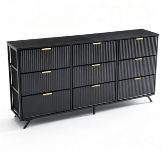edx 9 Drawer Dresser for Bedroom, Fluted Wide Dresser for Closet, Living Room