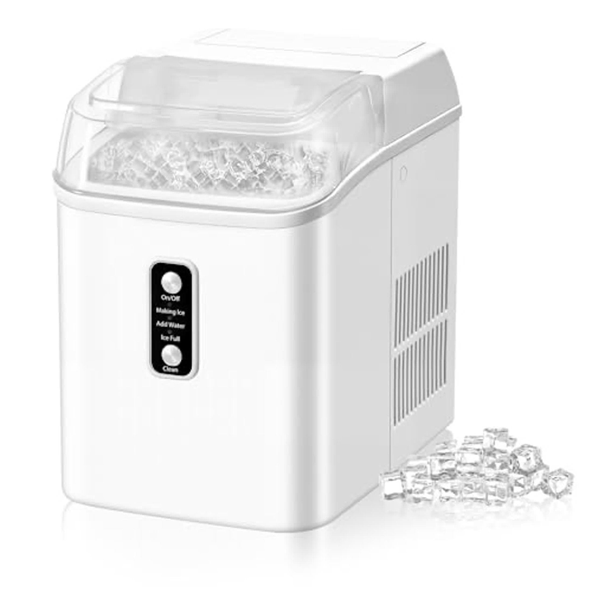 edx Nugget Ice Maker Countertop, 26 lbs/24H , Self-Cleaning Ice Maker , Includes Ice Scoop & 2.65 lbs Removable Basket