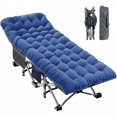 edx Folding Camping Cot with Mattress, Heavy Duty Folding Sleeping Cot, Portable bed Cots for Traveling, Camp