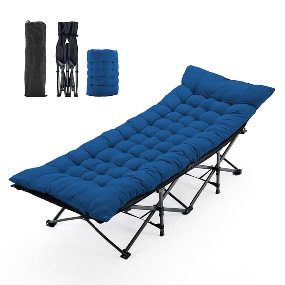 edx Folding Camping Cot with Mattress, Heavy Duty Folding Sleeping Cot, Portable bed Cots for Traveling, Camp