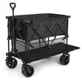 edx 400L Large Capacity Folding Double Decker Wagon with Brakes, 54" Extra Long Extended Cart, Equipped with 7" All-Terrain Big Wheels for Camping, Sports, Beach.