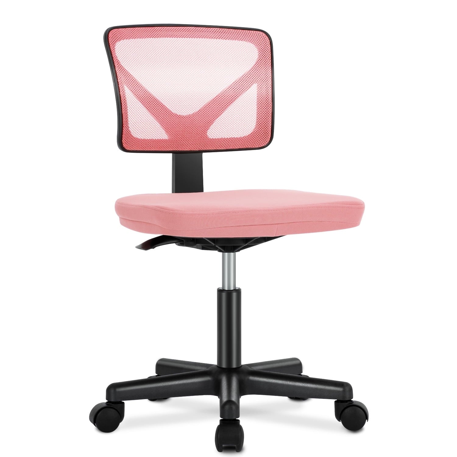 edx Home Office Desk Chair, Armless Mesh Computer Chair for Small Space, Swivel Adjustable Low Back for Teens/Adults