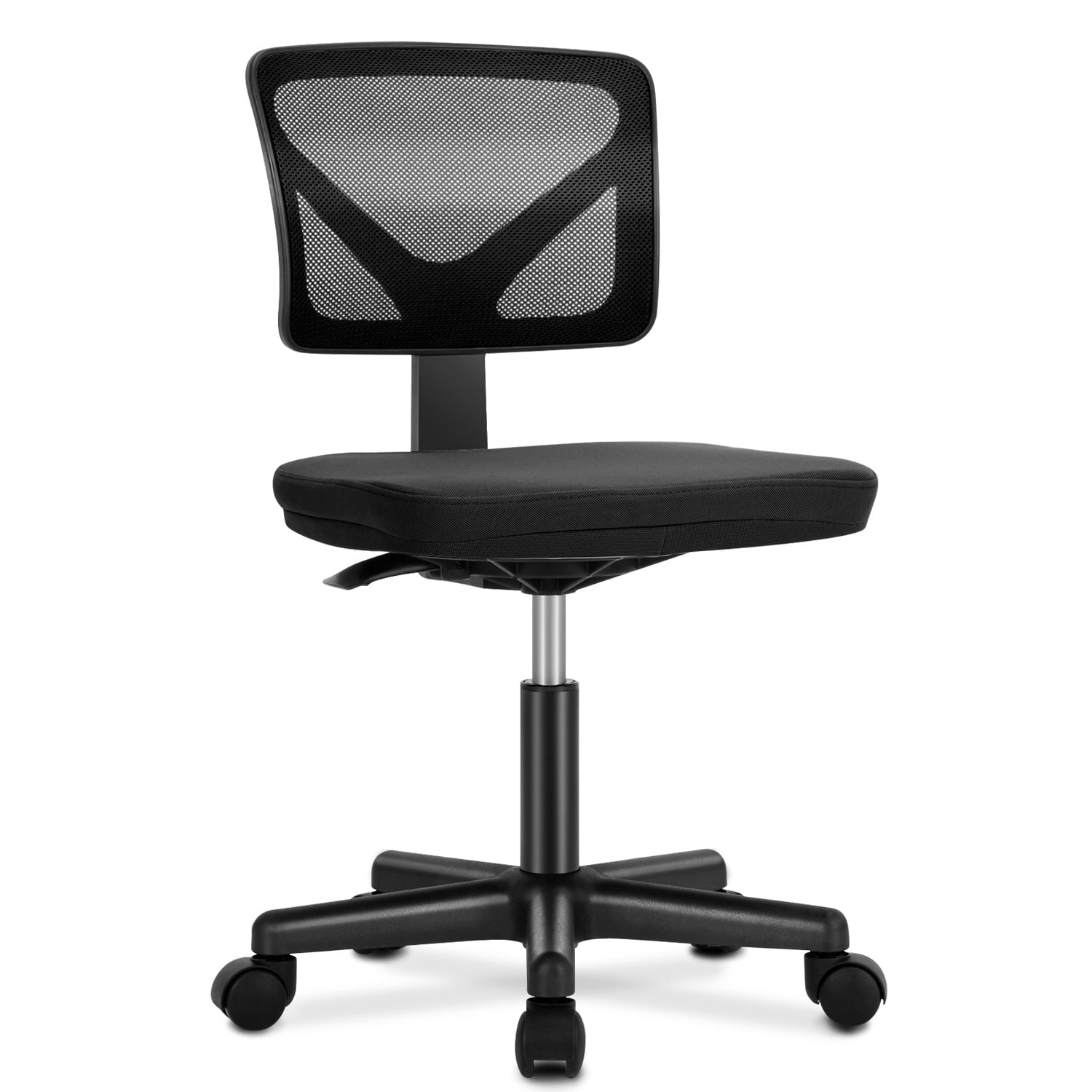 edx Home Office Desk Chair, Armless Mesh Computer Chair for Small Space, Swivel Adjustable Low Back for Teens/Adults