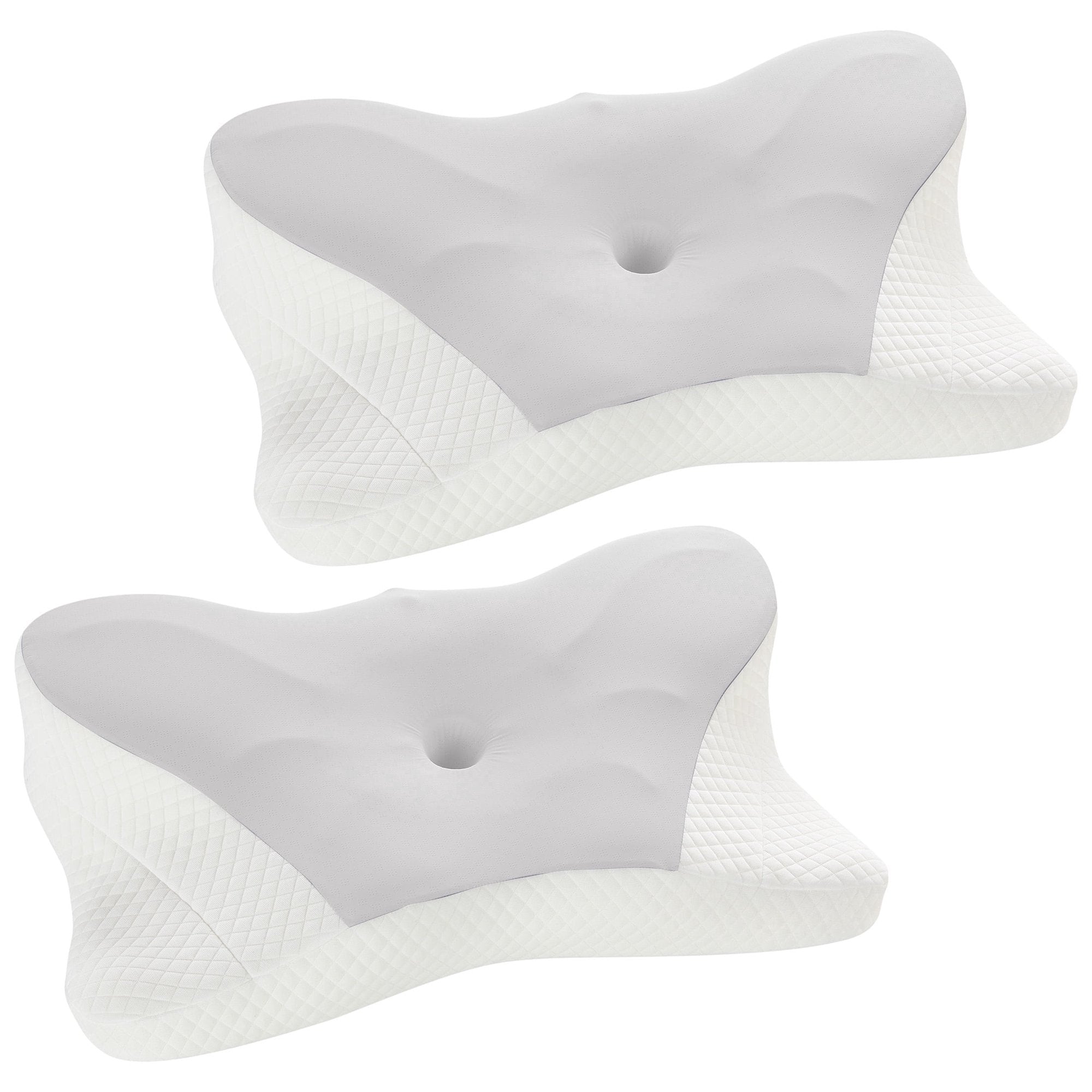 edx Memory Foam Pillows Effective Pain Relief Cervical Pillows, Bed Pillows Contoured Support Pillows Side Back Stomach Sleepers, 2 Pack