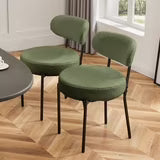 edx Upholstered Dining Chairs, Mid Century Modern Round Dining Room Chairs for Vanity For Living Room