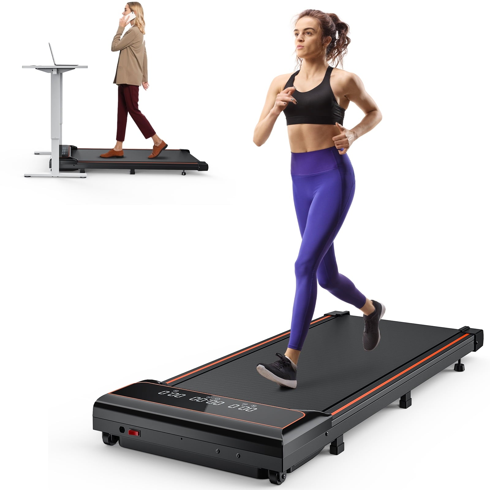 edx Walking Pad Treadmill with Remote Control,Under Desk Treadmill for Home&Office, 198 lbs Weight Capacity