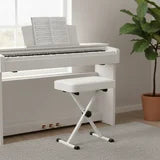EDX Adjustable Height Piano Bench / Music Performance Stool - 3-Level Height Adjustment, Non-Skid Design,High-Density Sponge Padded, Portable & Foldable X-Style Seat, 250LBS Weight Capacity
