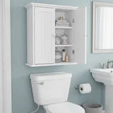 edx Wall Cabinet, Over The Toilet Space Saver Storage Cabinet, Bathroom Organizer with 2 Doors, white