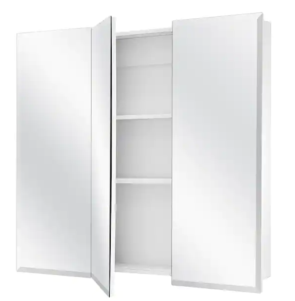 EDX Medicine Cabinet, Single Door Beveled Medicine Cabinet with Mirror Door , Rectangular Beveled Edge Frame