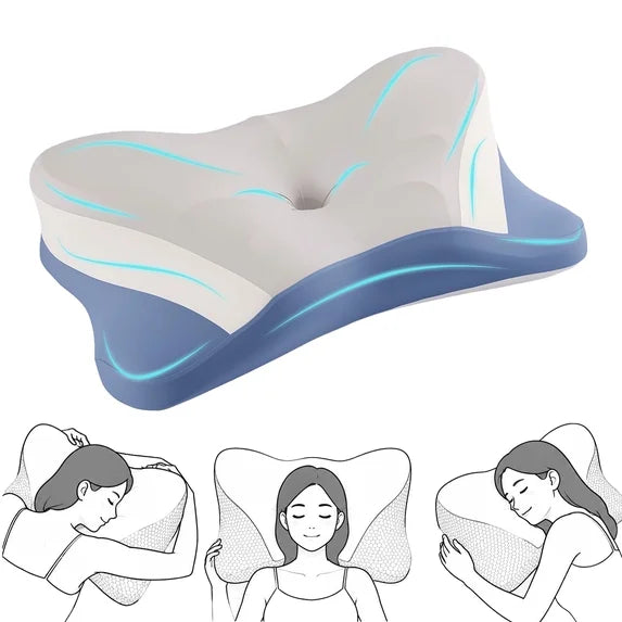 edx Ergonomic Cervical Pillow for Pain Relief Sleeping, Contour Orthopedic Bed Pillow for Back Stomach Sleepers