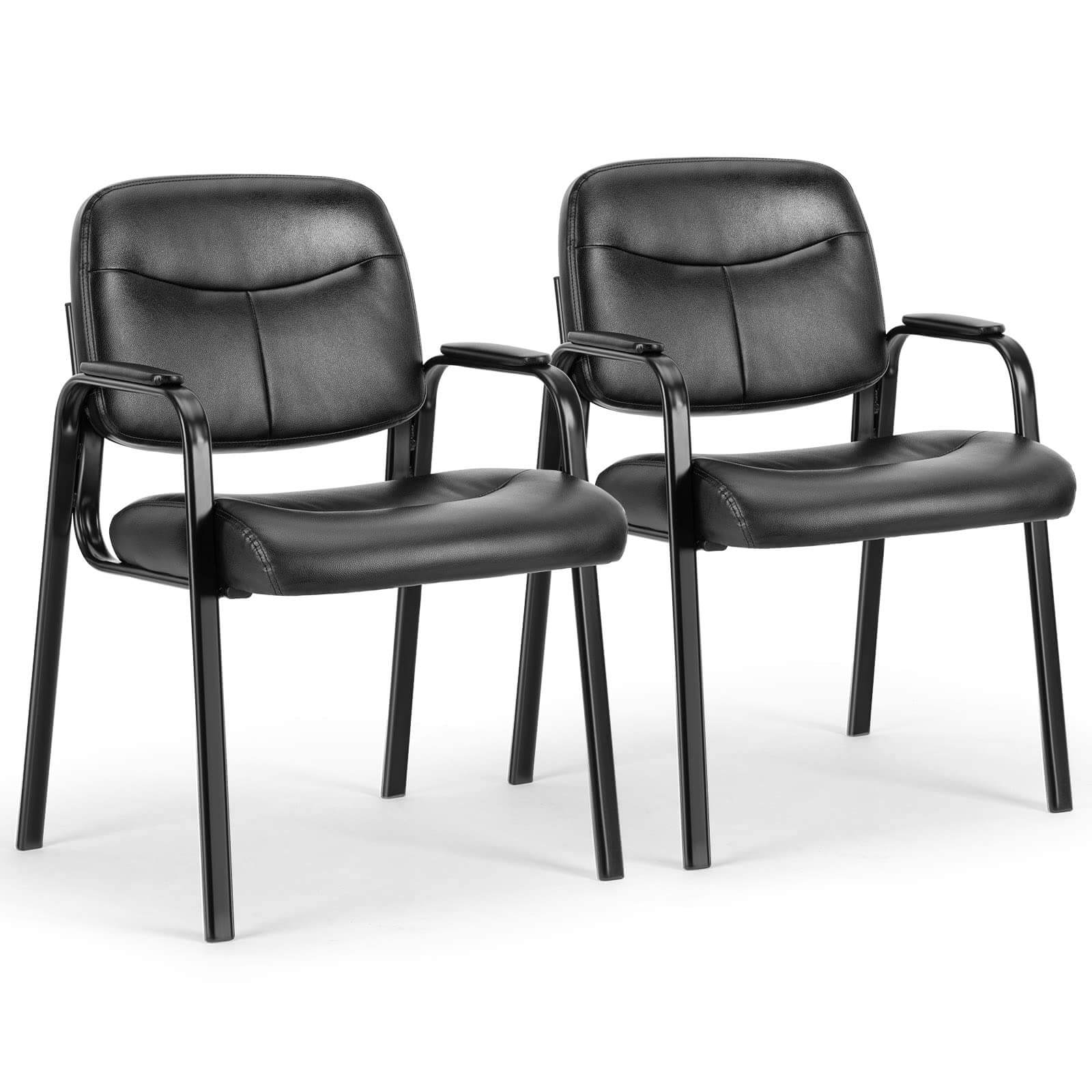 edx Leather Conference Room Chairs with Padded Arms,eception Chairs,Office Guest Chairs