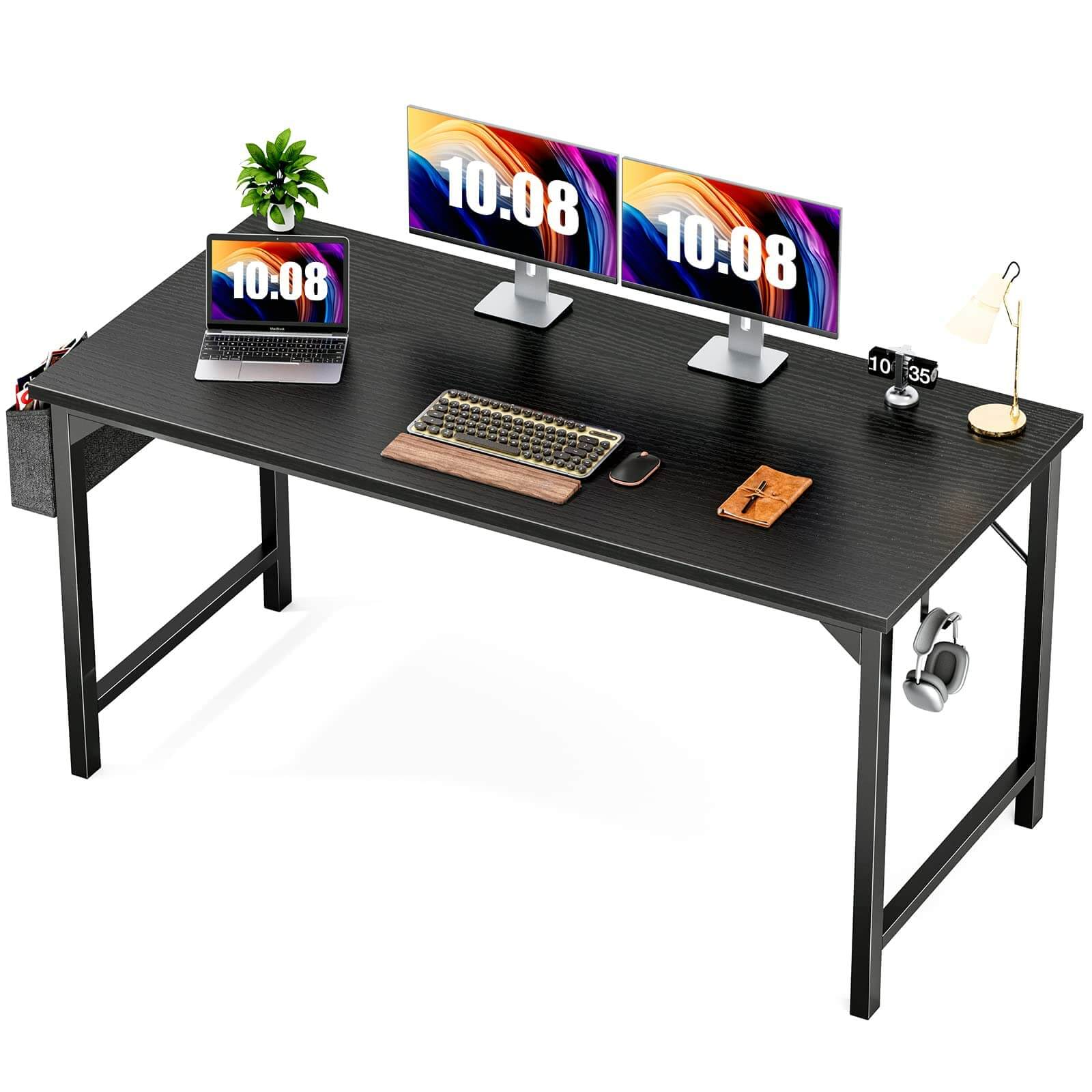 edx Modern Simple Style Wooden Work Office Desks with Storage Bag and Iron Hook