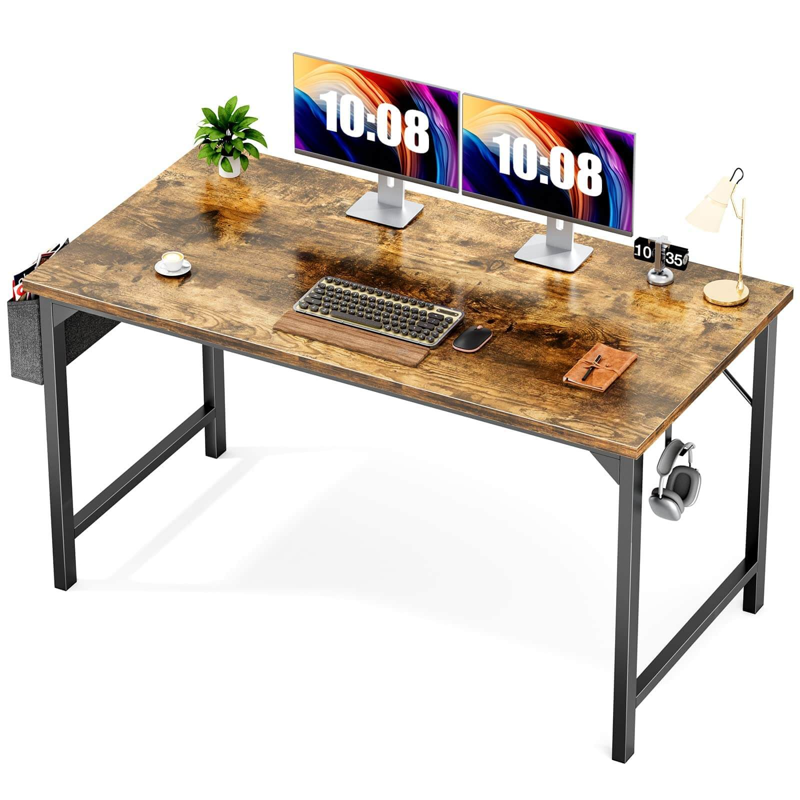edx Modern Simple Style Wooden Work Office Desks with Storage Bag and Iron Hook