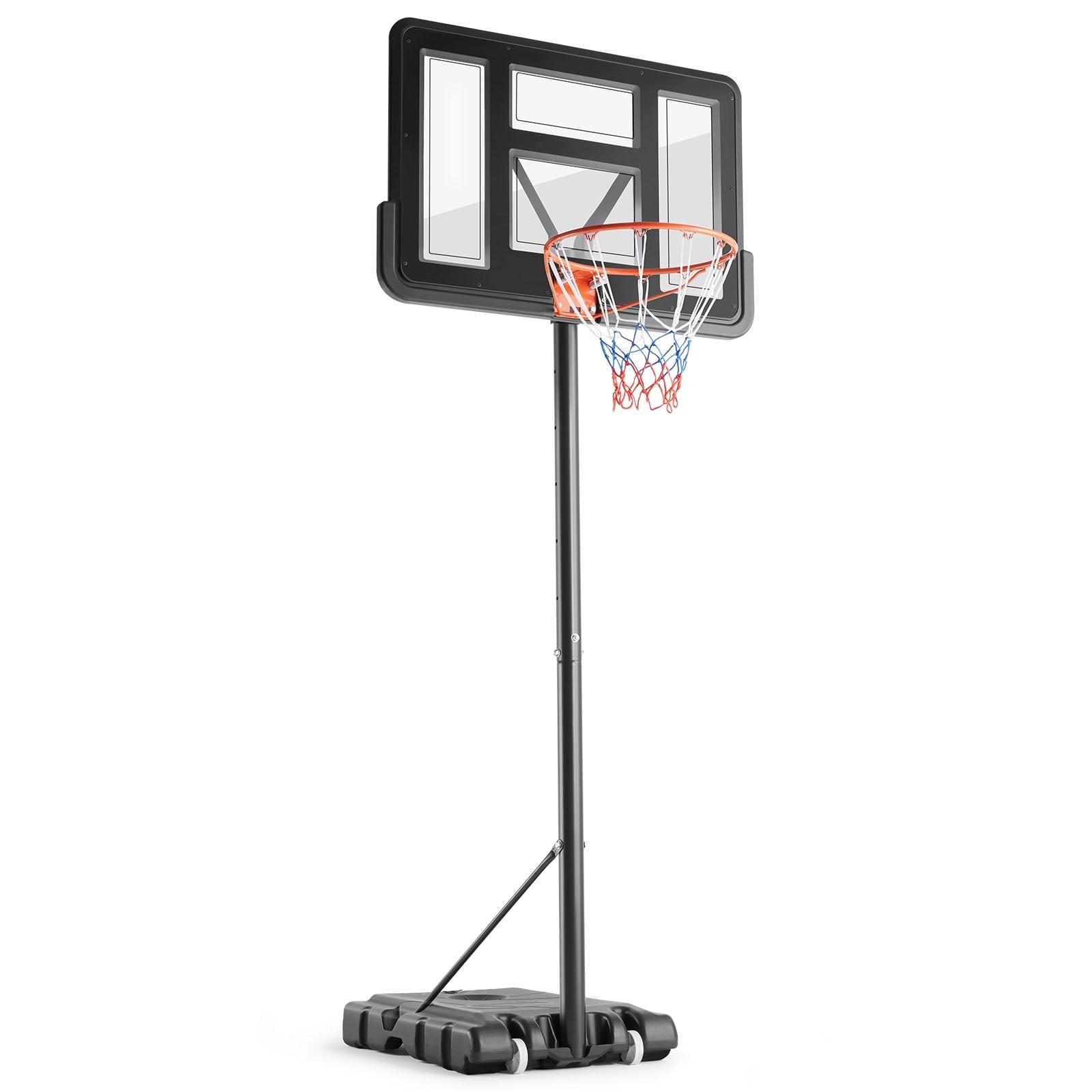 EDX 5ft-8.5ft Height-Adjustable Basketball Hoops, Outdoor Portable Basketball System with 32" Shatterproof Backboard