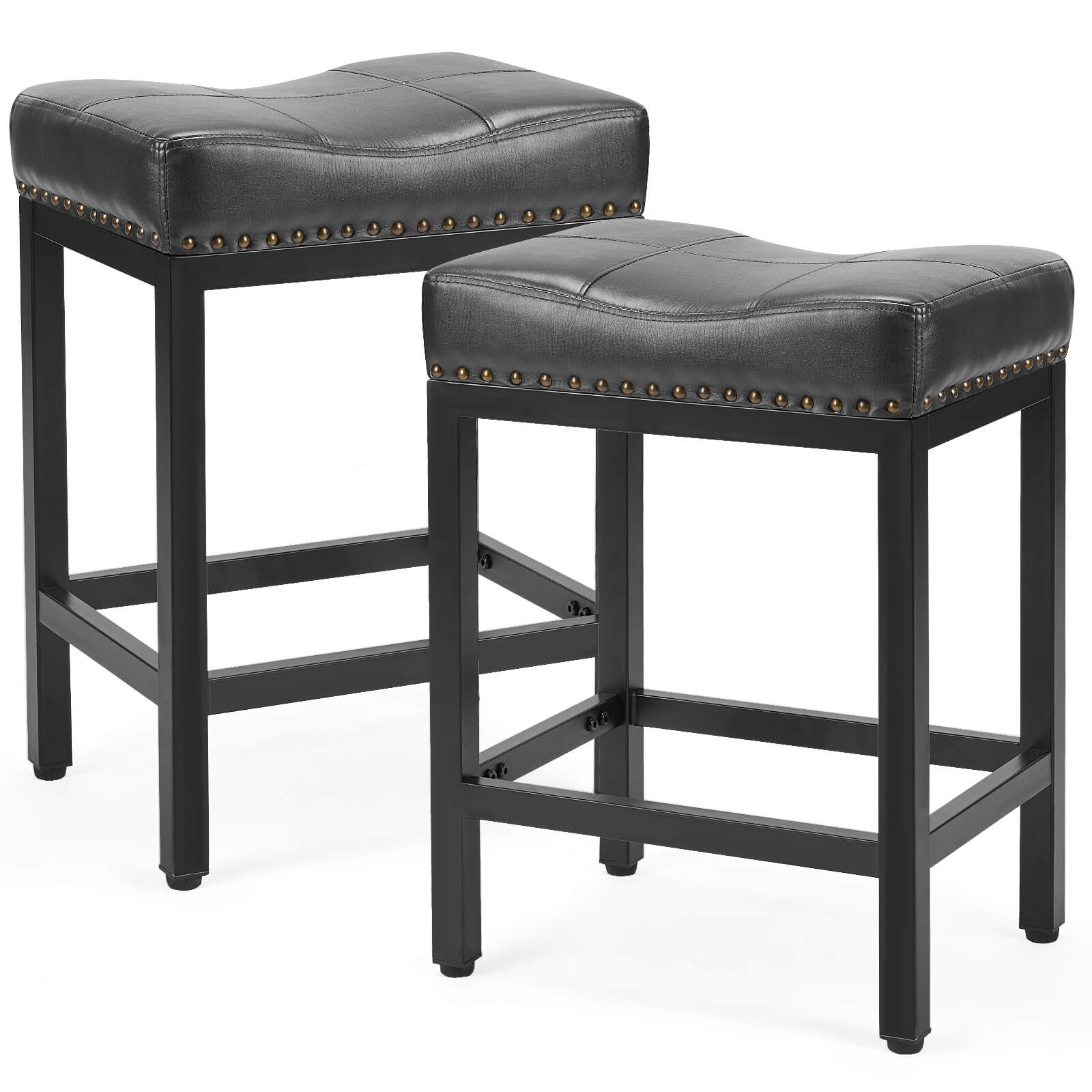 edx Saddle Bar Stool Kitchen Stools, Sturdy Steel Frame