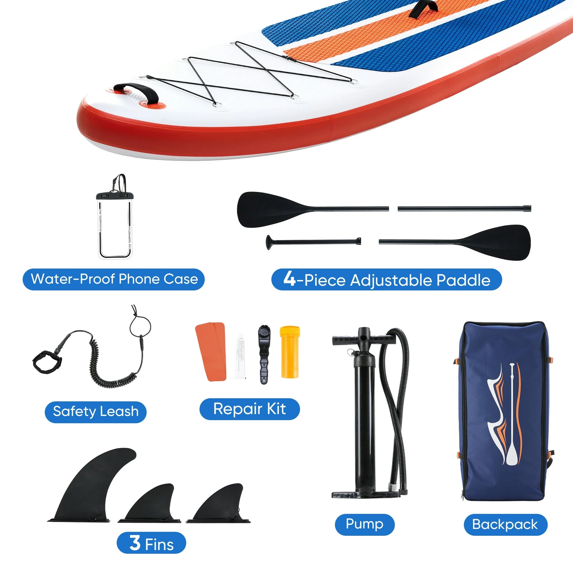 ZUNMOS 10.5'×33'' Inflatable Stand Up Paddle Board Non-Slip Deck, Durable Advanced Material and Complete SUP Accessories for All Skill Levels