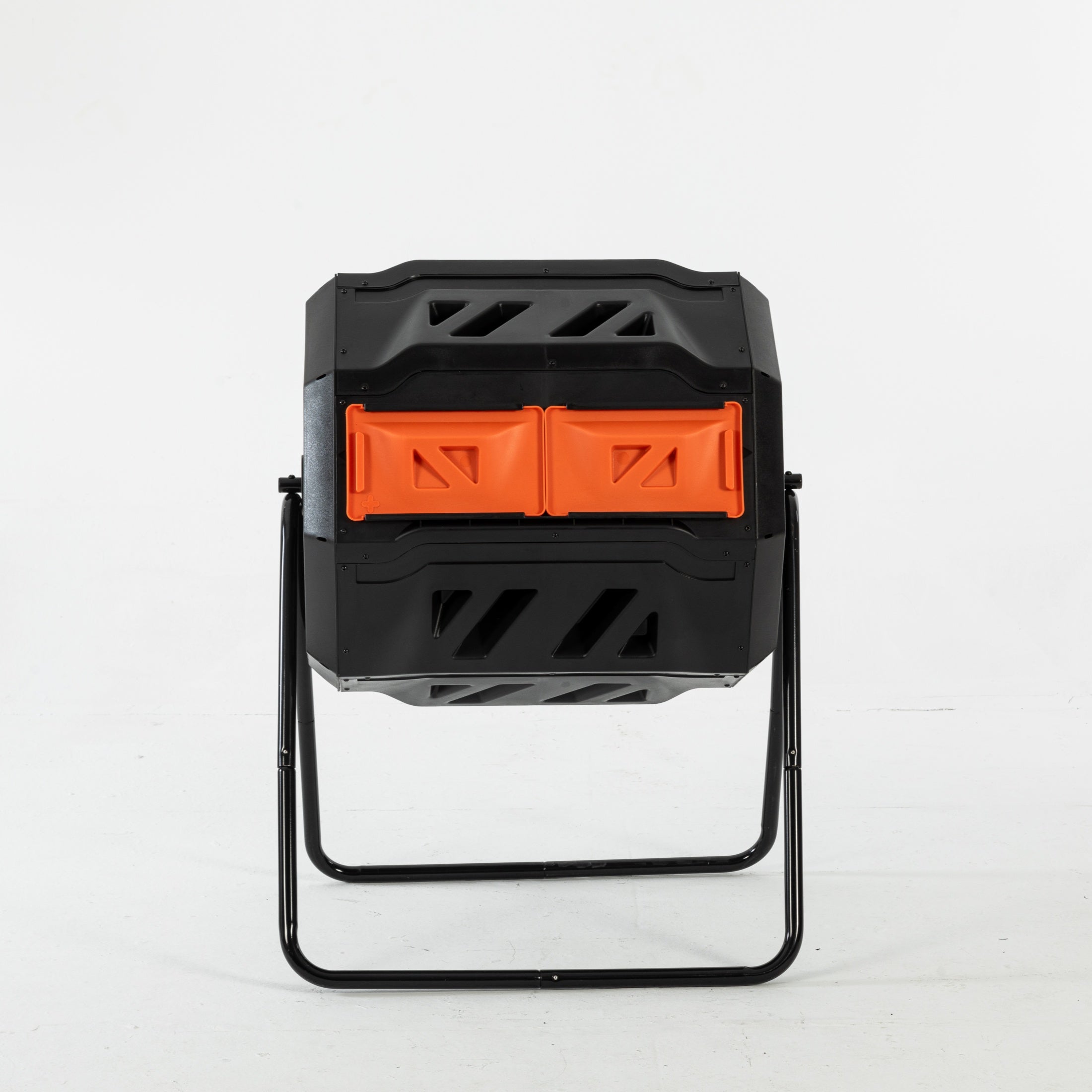 edx Compost Bin, 43 Gallon Dual Chamber Tumbling with Sliding Doors for Outdoor Garden