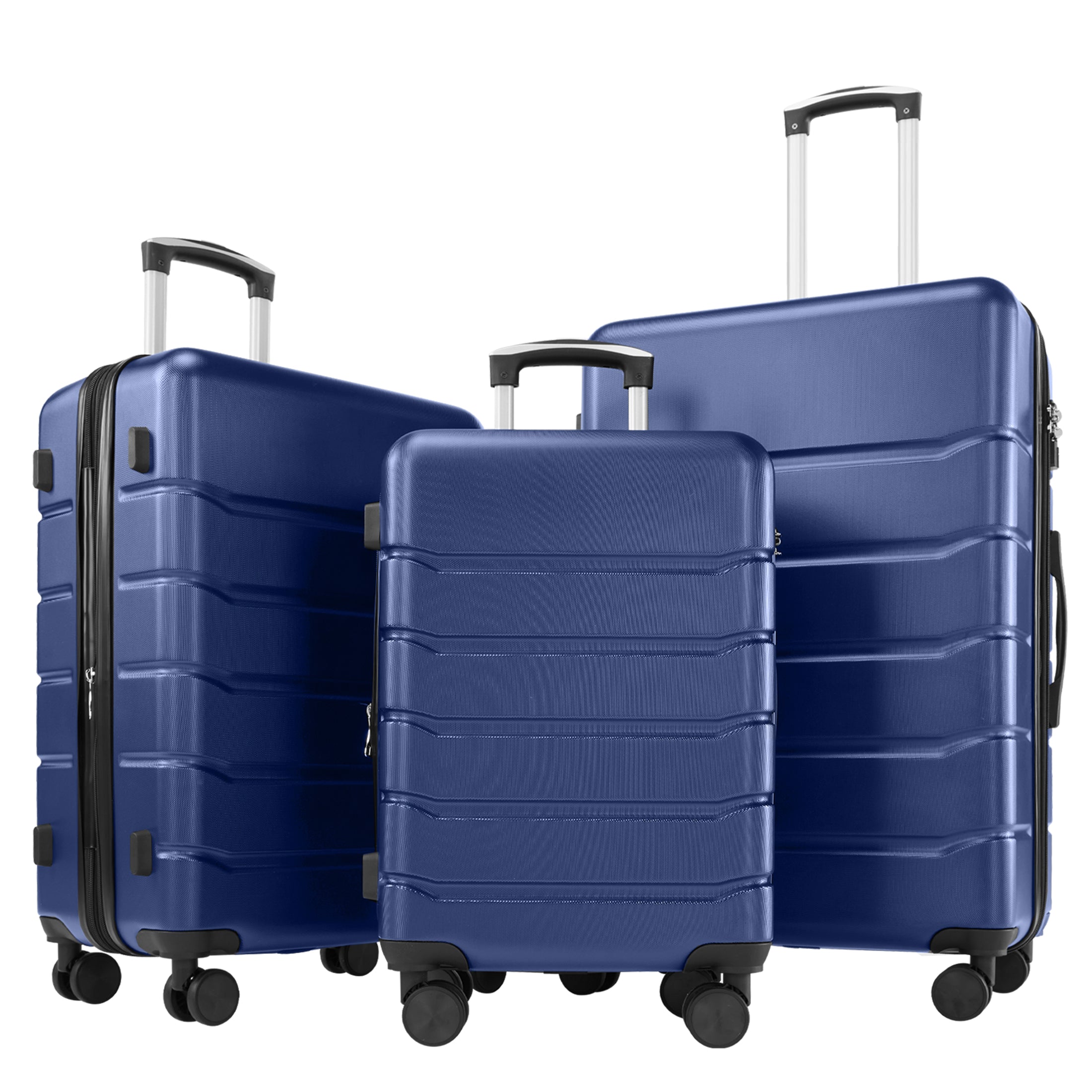 Hardside Carry on Luggage with Spinner Wheels, Hard Shell ABS Suitcase, 20-Inch Lightweight Expandable Rolling Luggage, Blue