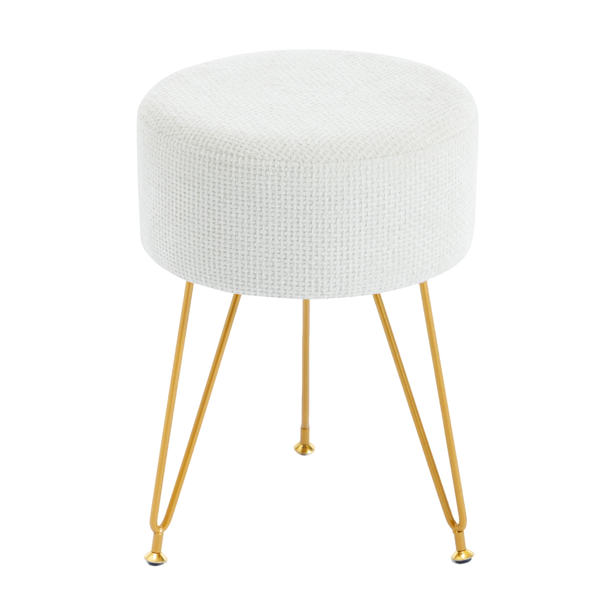 Gianna Round Ottoman Footrest Chair for Makeup Room, Bathroom, Bedroom, Living Room, Entryway & Offices