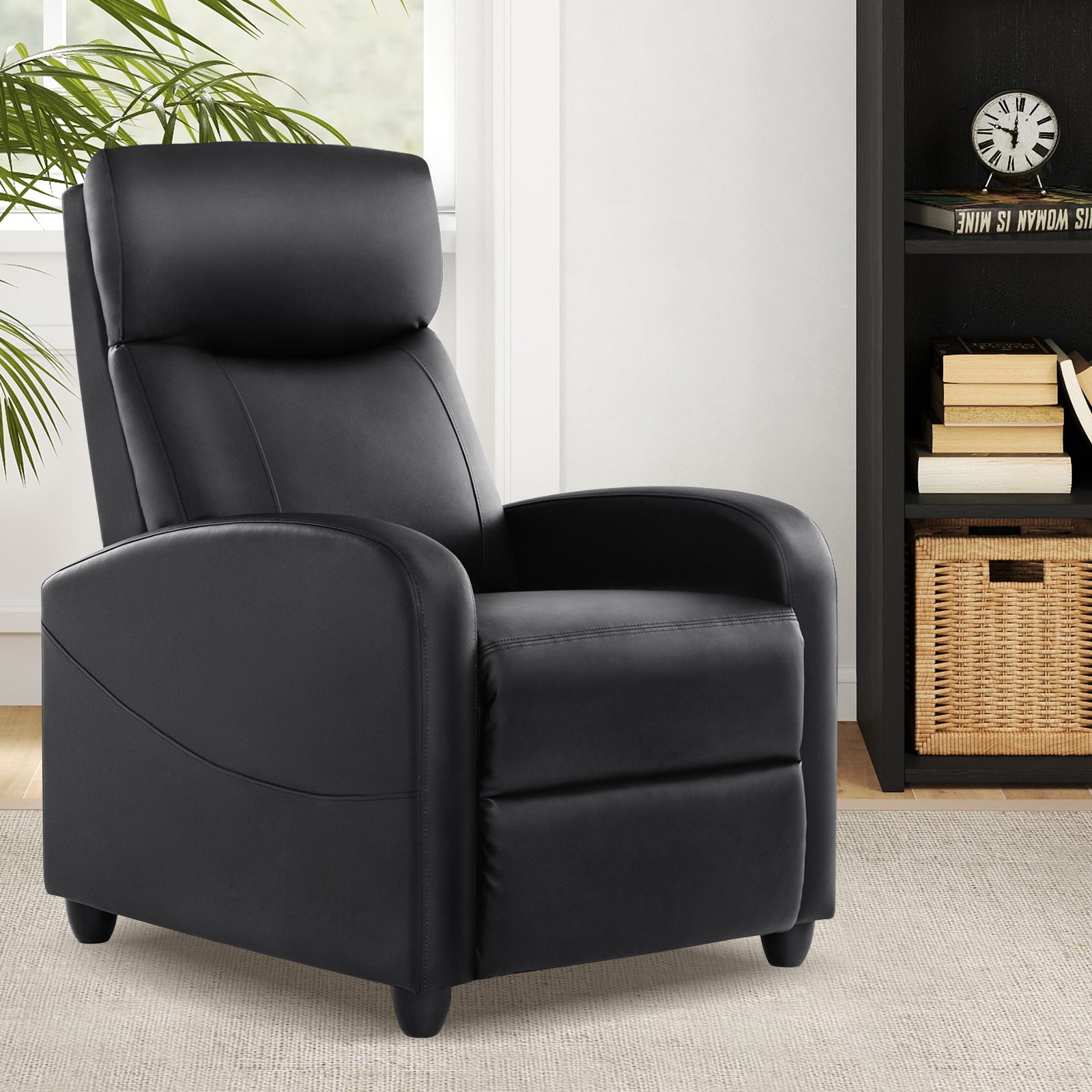 ZUNMOS Manual Recliner Chair Winback Single Sofa,Massage and Heating,Casual Chair For Living Room