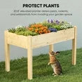 EDX Outdoor Wood Raised Garden Bed, 48x24x30in Elevated Reinforced Large Planter Box with Storage Shelf for Vegetable Flower Backyard Patio Gardening Balcony & Bed Liner 300lb Capacity - Natural