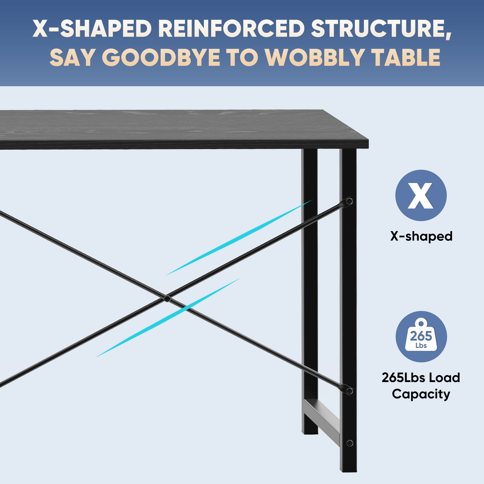 edx Computer Desk for Home Office, Office Table for Small Spaces, Writing Desk
