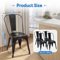 EDX Modern Metal Stackable 18” Dining Chairs Hold up to 250lbs, Set of 4