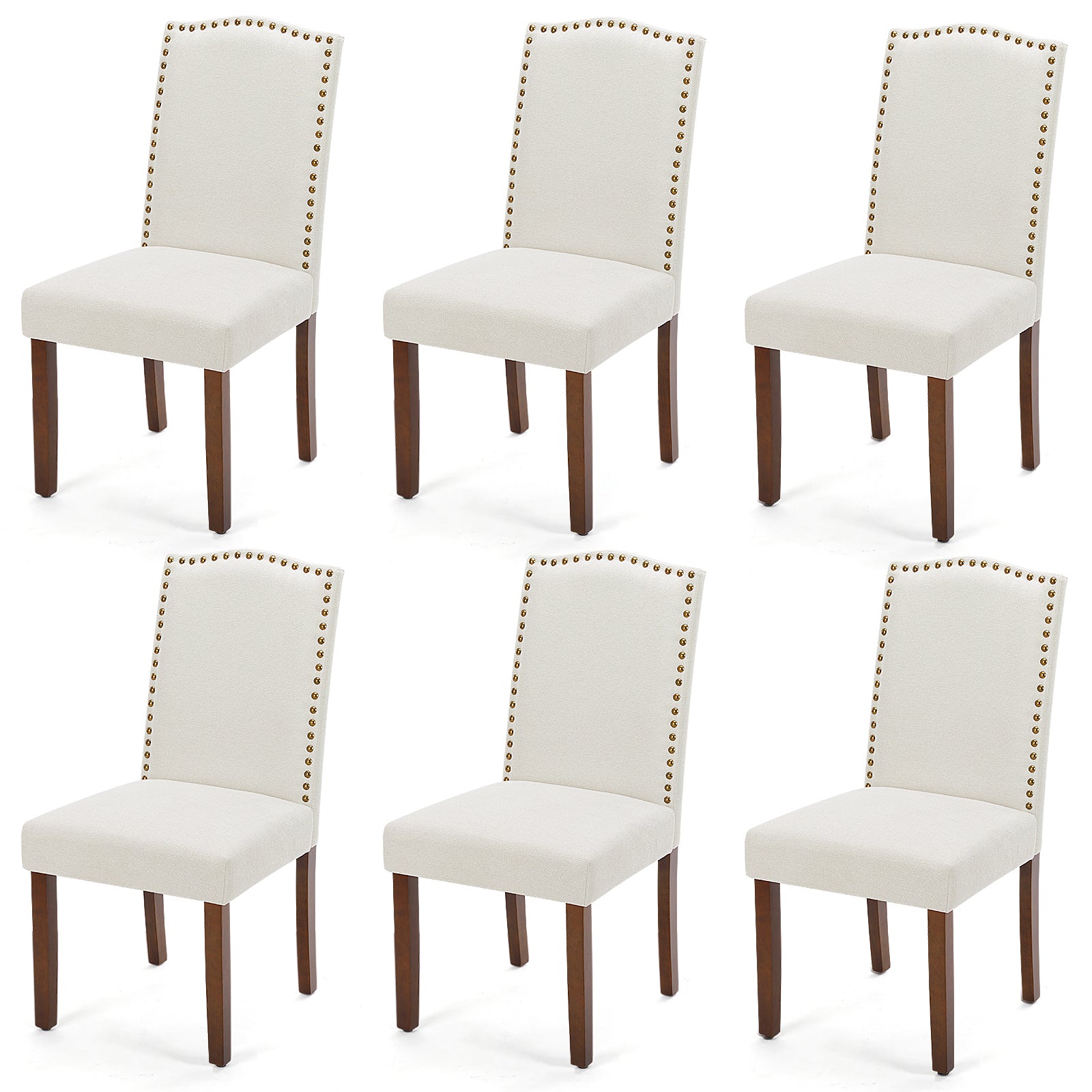 Dining Chairs ,  Premium leather cushion, Nailhead Trim, Wood Legs, Dining Room Kitchen Side Chair for Bedroom, Living Room, Dining Room