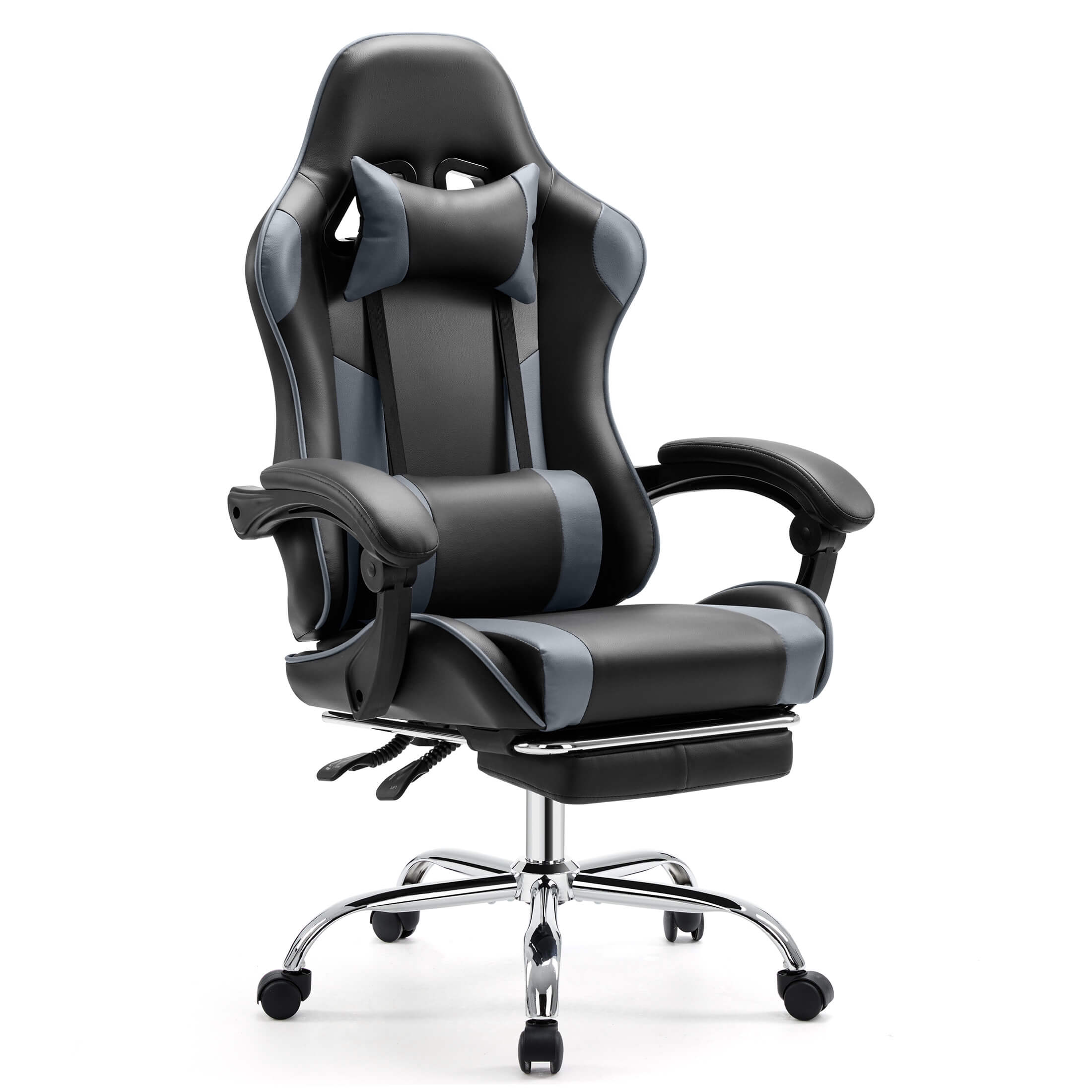 Mayoume Gaming Chair Ergonomic Office Chair With Foot Rest, Big And Tall Executive Desk Chair With Lumbar Support, Padded Arms, Computer Chair For Home Office, Bedroom