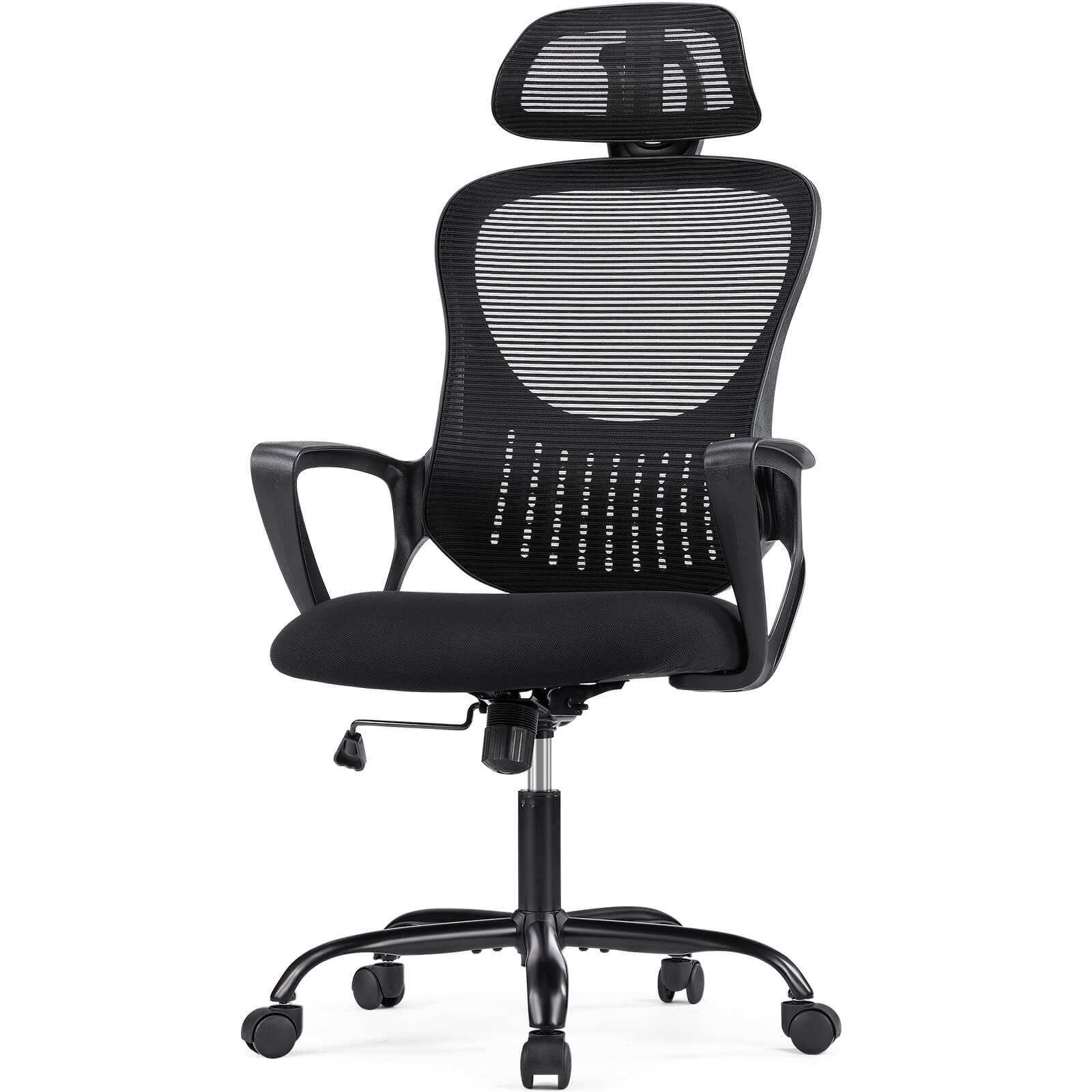 Ergonomic office chair - high back with wheels, adjustable headrest and flip-up armrests for bedroom, study, living room, office