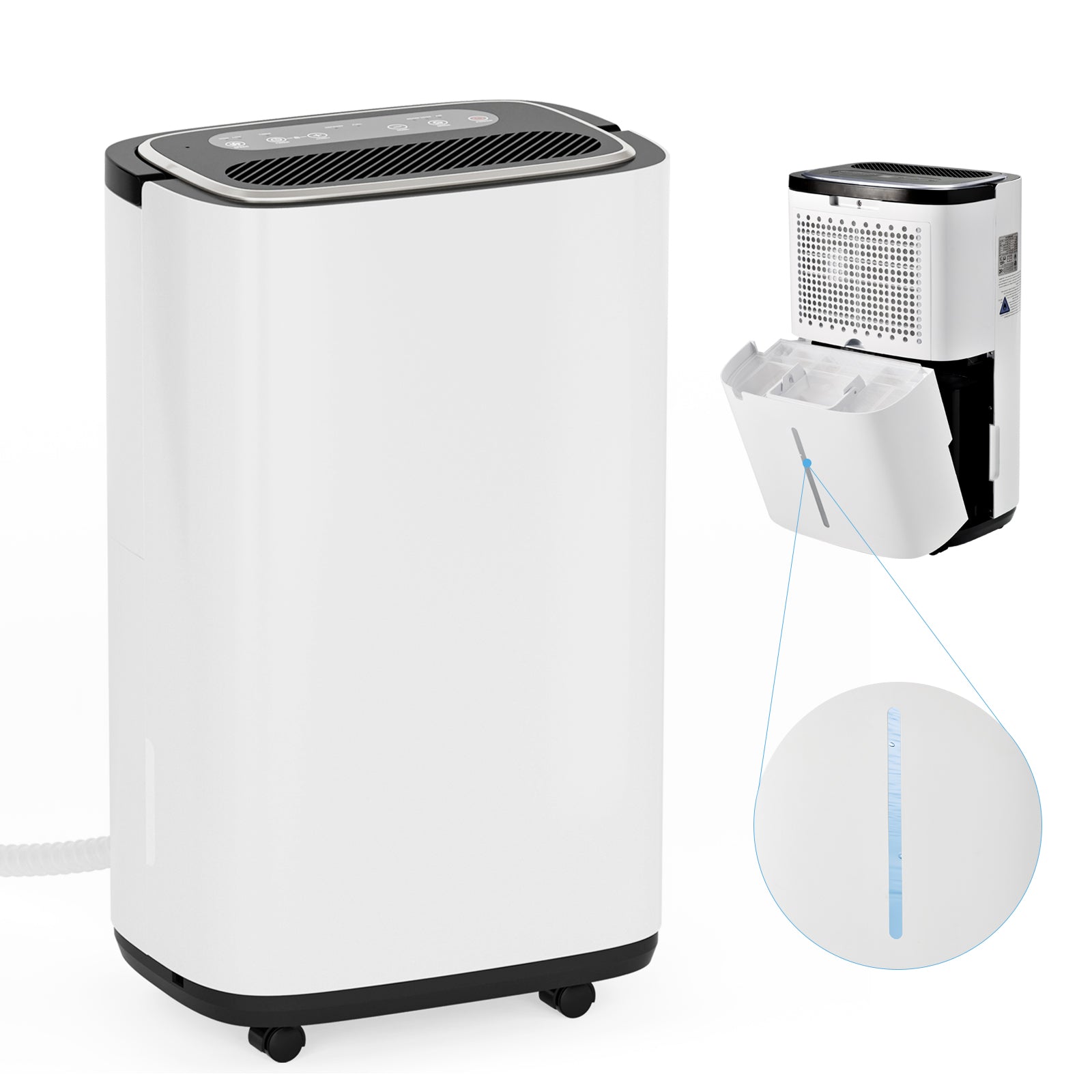 Mayoume 2,000 / 4500 Sq.Ft Energy Star Dehumidifier for Basement with Drain Hose, 30/50 Pint Portable Dehumidifiers for Home Bedroom Bathroom Large Room, Powerful Moisture Removal and Humidity Control