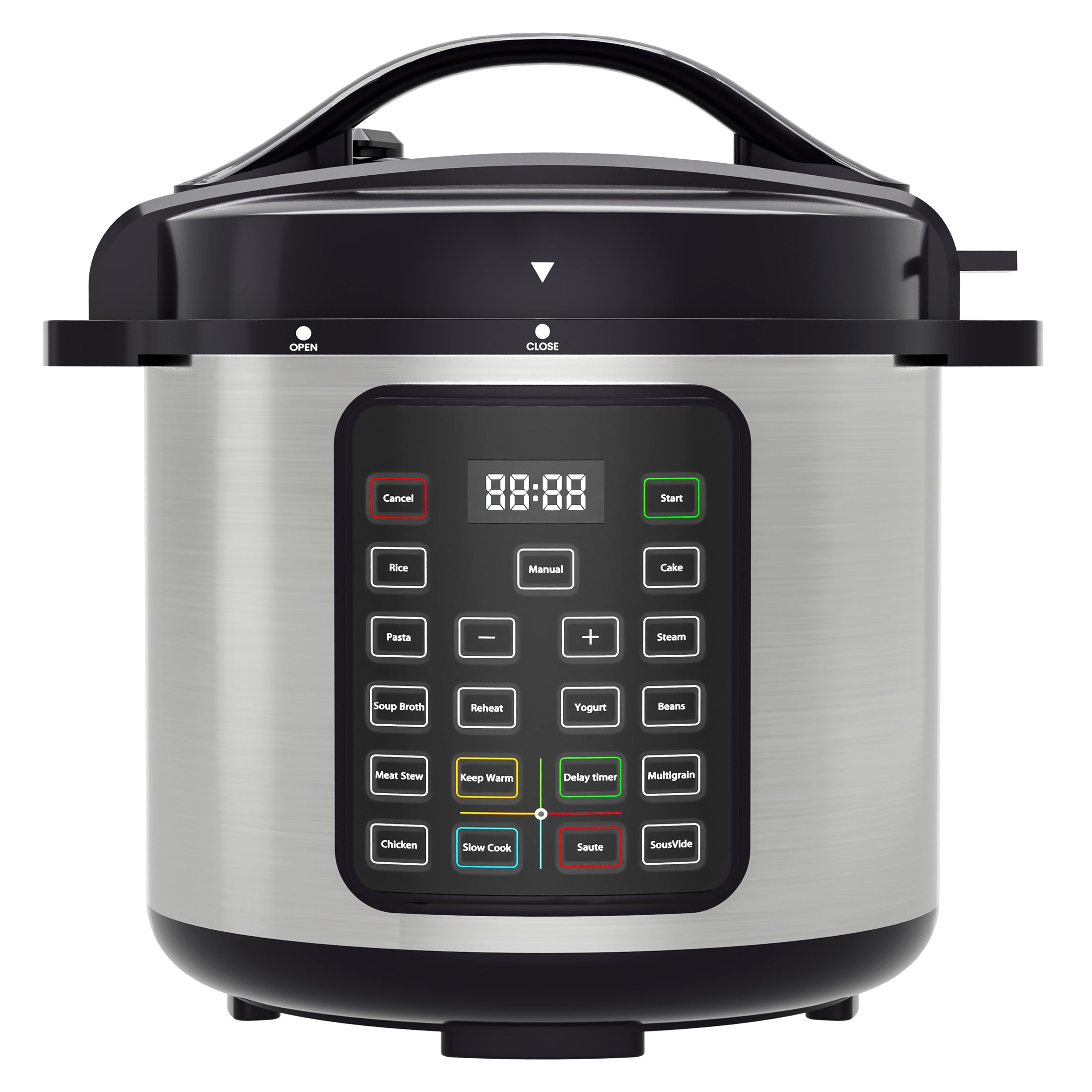 Instant Cooker 6 Quart 12-in-1 Electric Pressure Cooker Multi-Function Features & Stainless Steel Pot