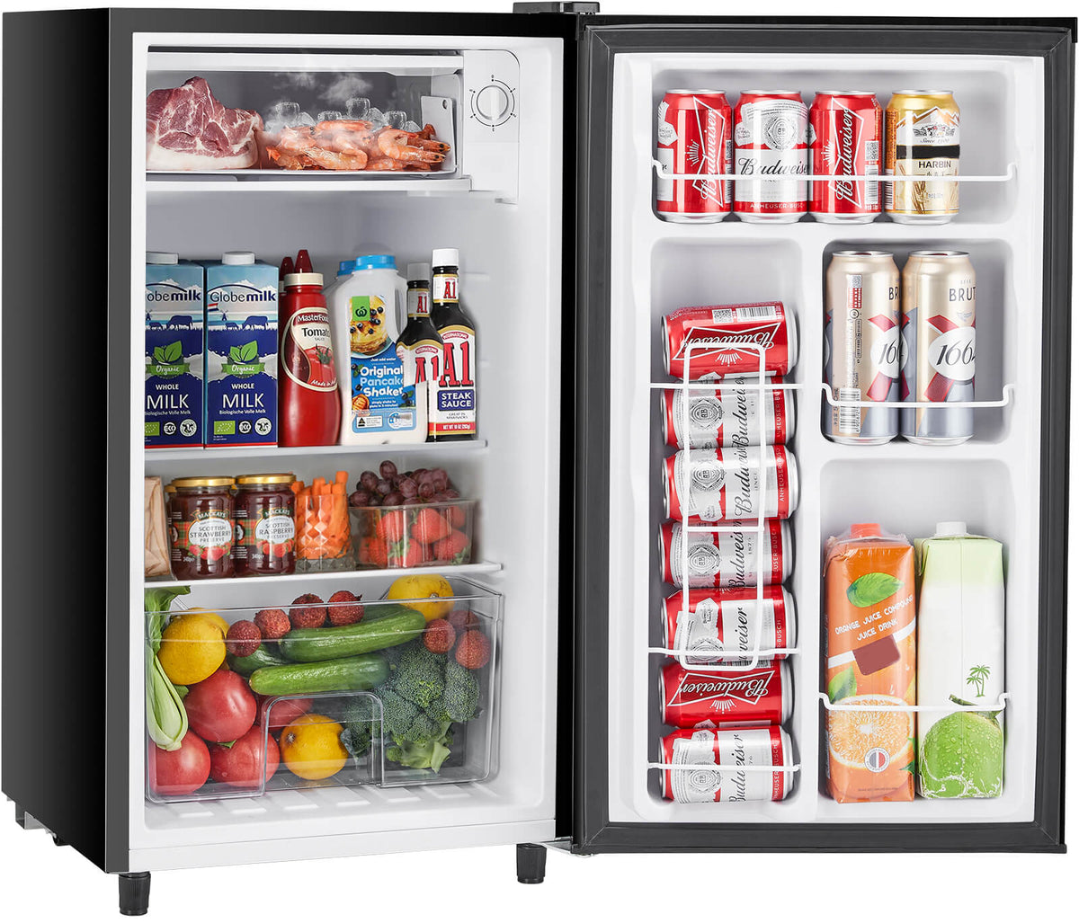 edx Mini Fridge with Freezer,3.2 Cu.Ft Small Refrigerator Single Door