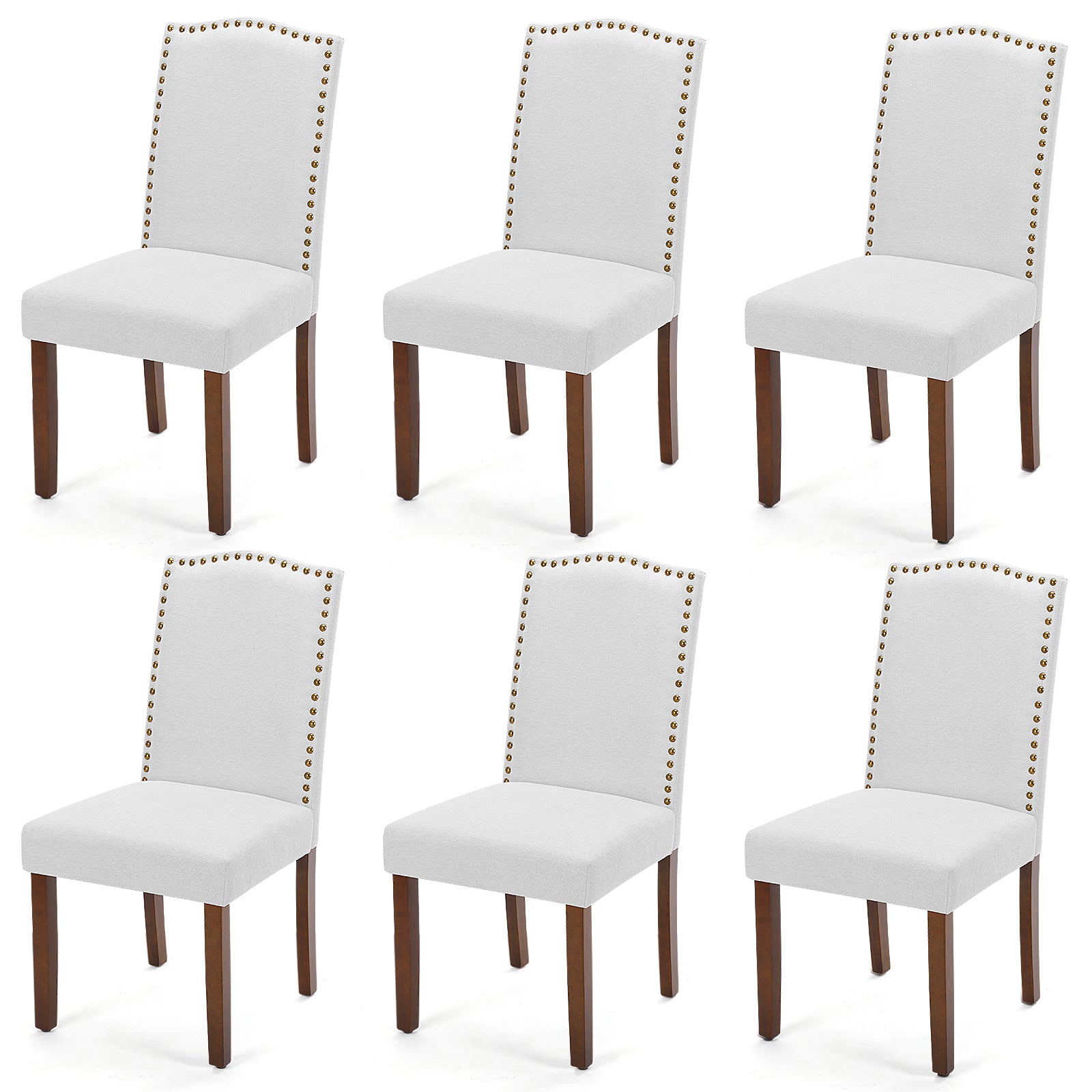 Dining Chairs ,  Premium leather cushion, Nailhead Trim, Wood Legs, Dining Room Kitchen Side Chair for Bedroom, Living Room, Dining Room