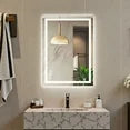 EDX Lighted Anti-fog LED Bathroom Vanity Mirror with Dual Light Source and Three Lighting Modes, White