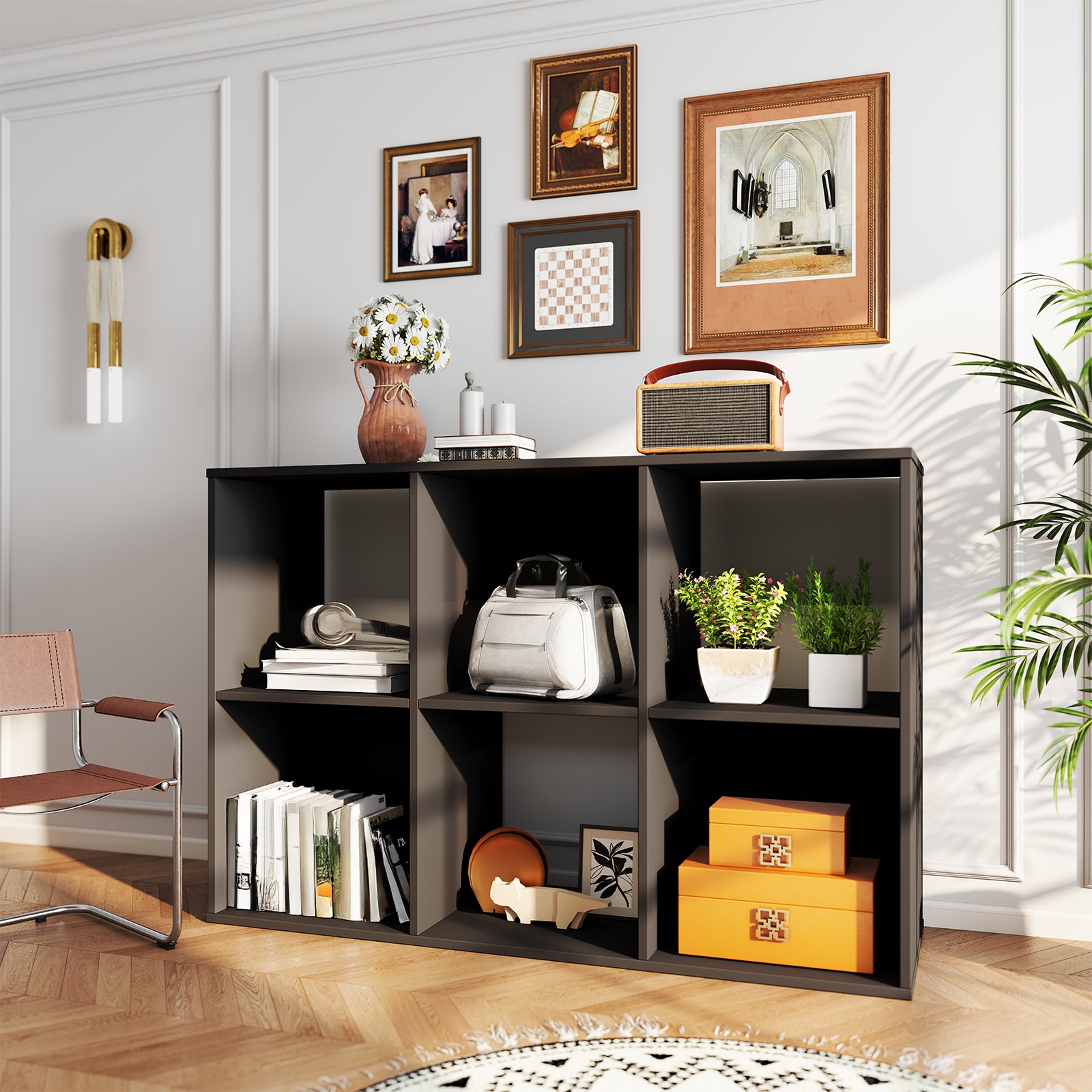 EDX Storage Organizer,  Open Cube Storage Bookcase with 3 Removable Back Panels for Living Room, Bedroom & Office