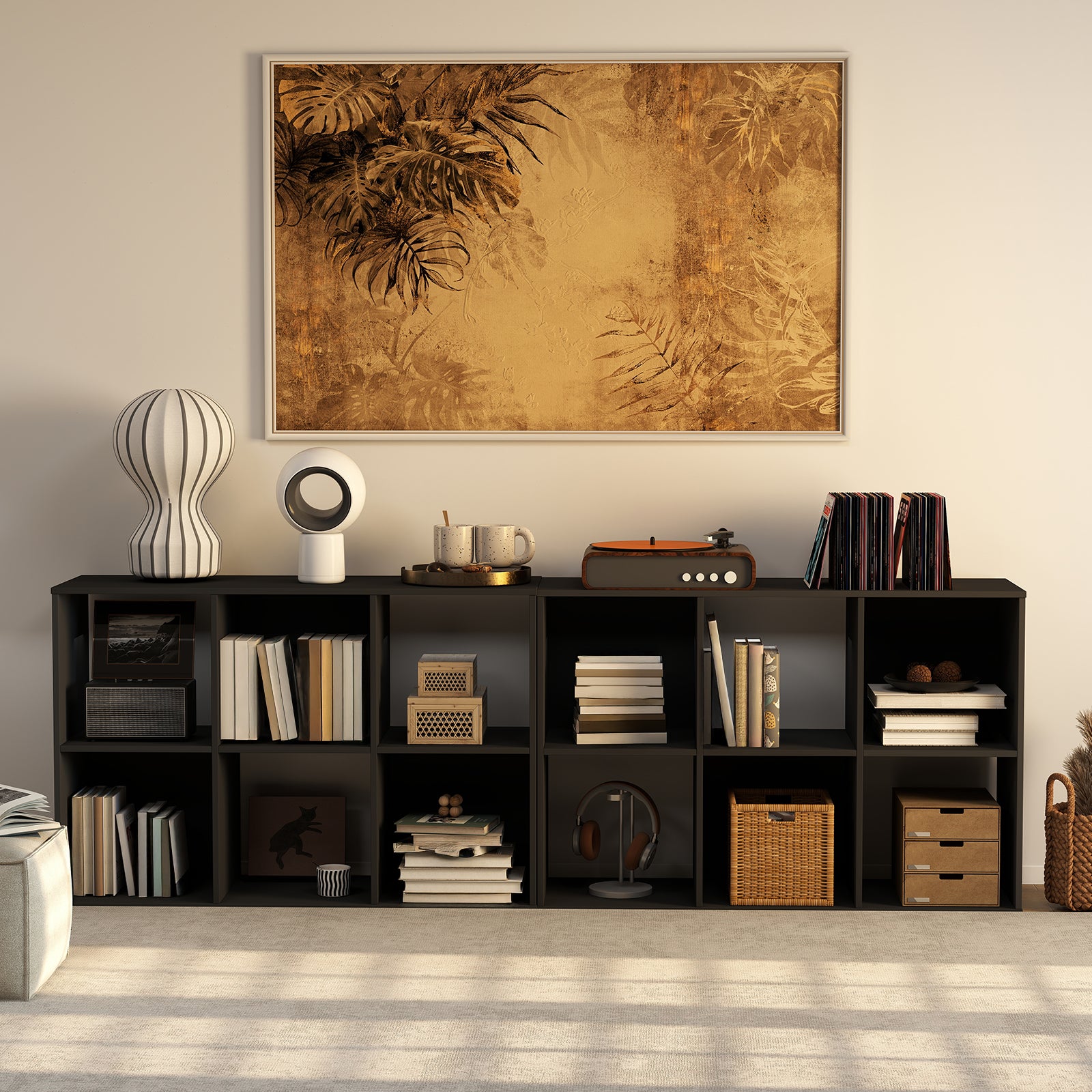 EDX Storage Organizer,  Open Cube Storage Bookcase with 3 Removable Back Panels for Living Room, Bedroom & Office
