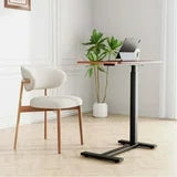 EDX Adjustable Overbed Laptop Desk Bedside Desk With Hidden Wheels for Home, Overbed Desk