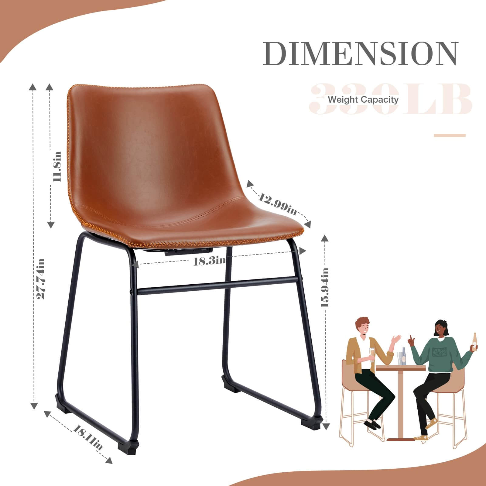 26-inch-dining-chairs#Color_Brown#Size_18 in