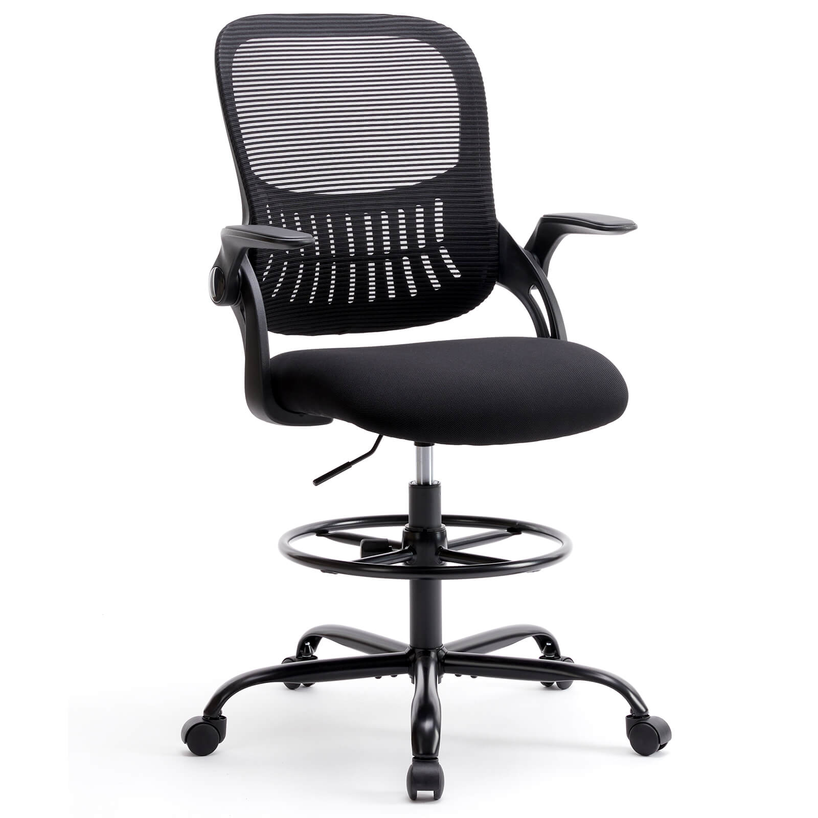 Office Computer Desk Chair, Ergonomic Chair with Flip-up Armrests and Lumbar Support, Height Adjustable, Breathable Mesh Back