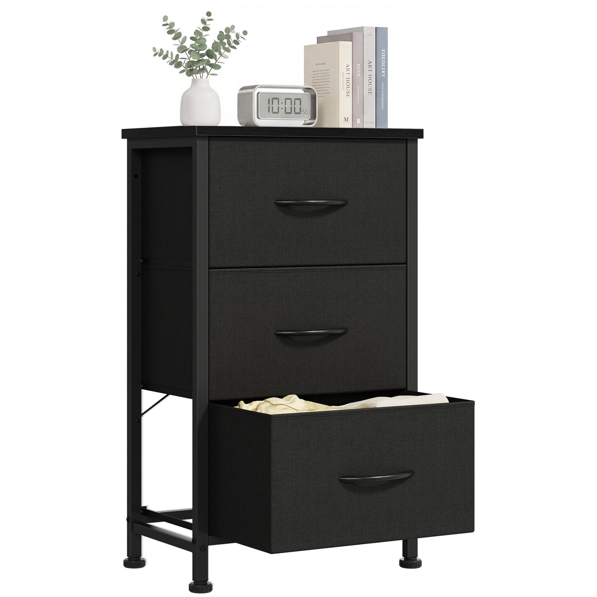 Gianna 3 Fabric Drawer Dresser, Vertical Storage Organizer with Removable Fabric Drawers, for Living Room, Bedroom, Entryway