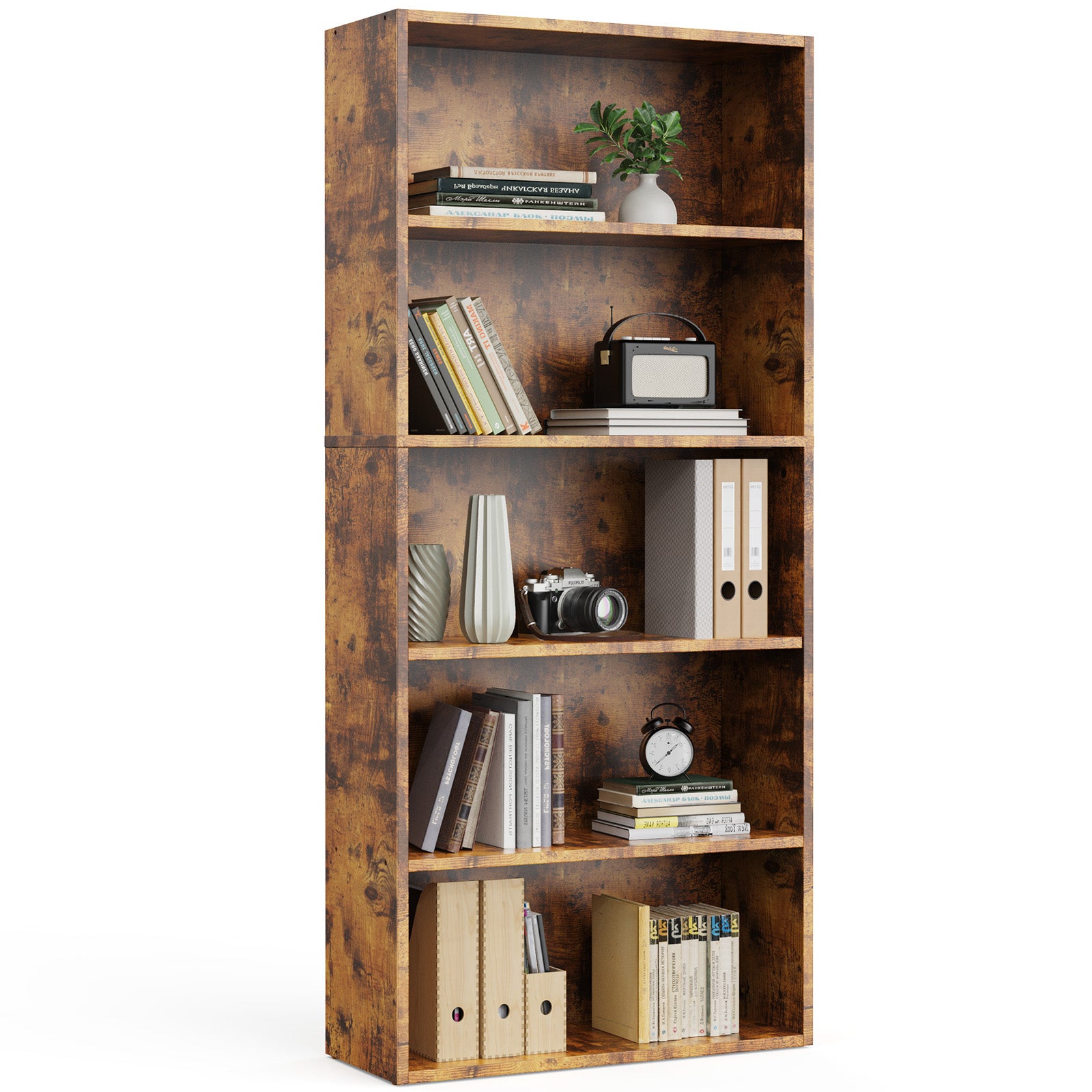 Bookcase Storage, 53 Inch Large Tall Floor Standing Open Bookshelf for Home Office, Living Room, and Bedroom