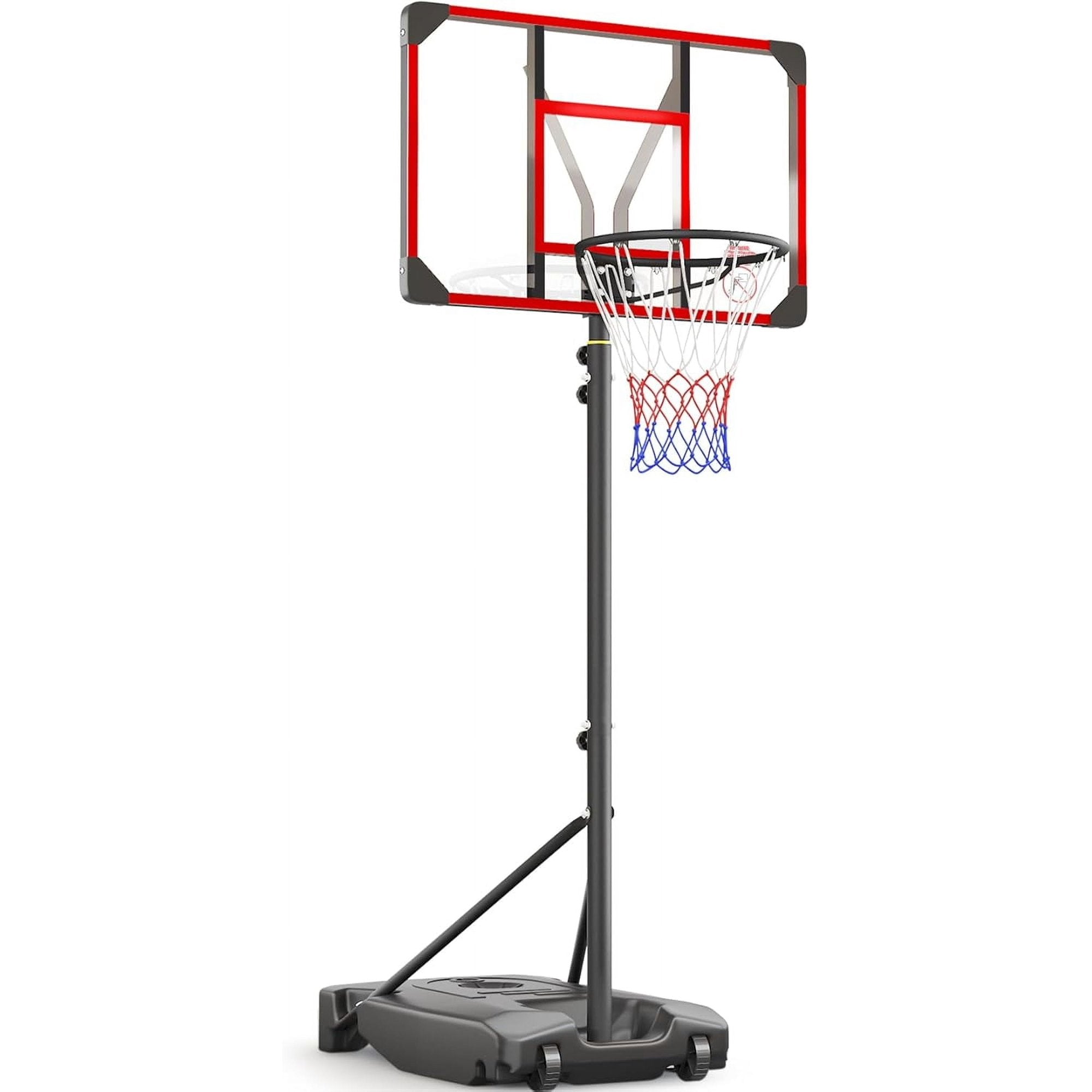 Edx 6.1ft-10ft Adjustable Height 44" Shatterproof Outdoor Portable Basketball System (Adult)