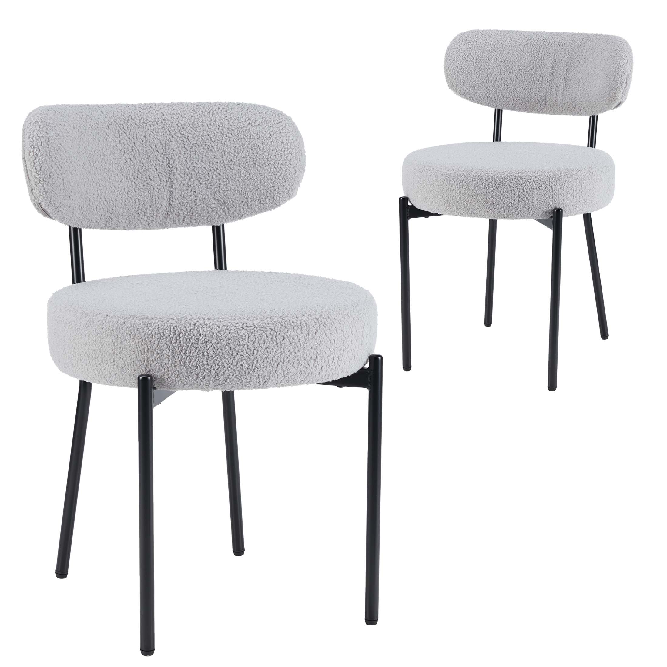 Dining Chair Set of 2 Modern Upholstered Fabric Chairs with Metal Legs for Kitchen Living Room Dining Room