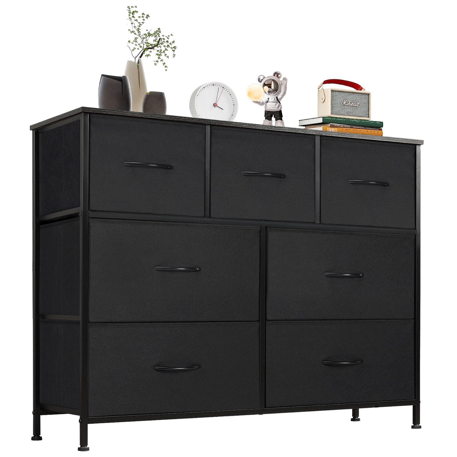 ZUNMOS 7 Drawer Fabric Dresser for Bedroom, Chest of Drawer Organizer Storage Cabinet for Closet, Entryway
