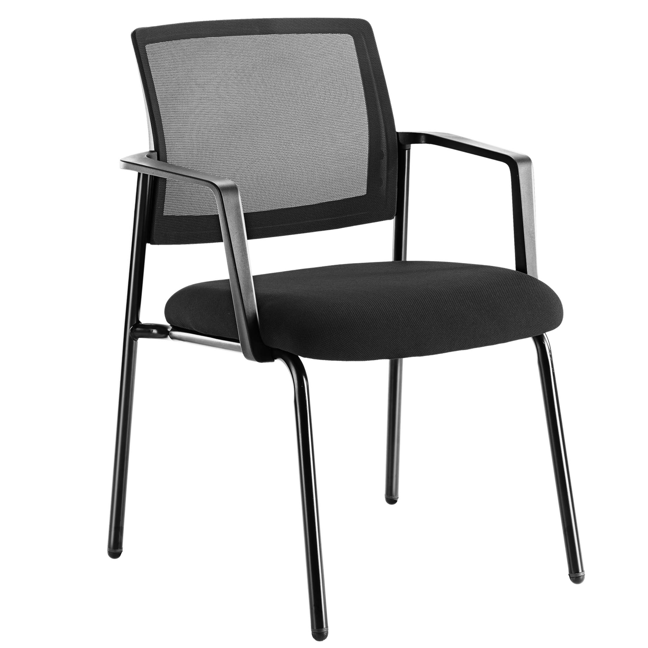 Mesh Back Arm Upholstered Fabric, Sturdy Metal Stacking Chairs, Easy to Use and Store, Outdoor and Indoor, for Home